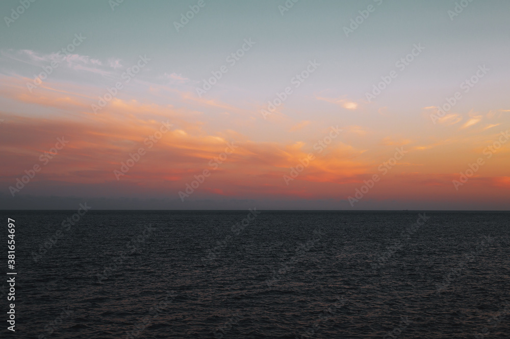 Seascape at sunset. Sea and sky