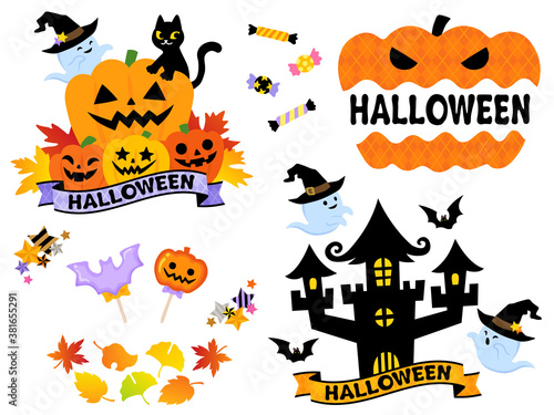 ハロウィンのイラストセット