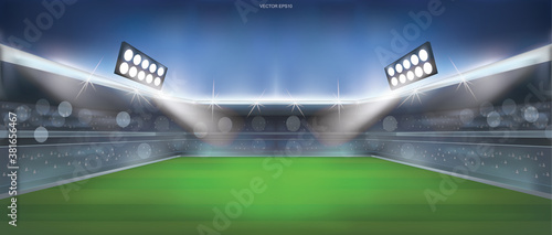 Football field or soccer field stadium background. Vector. © Lifestyle Graphic