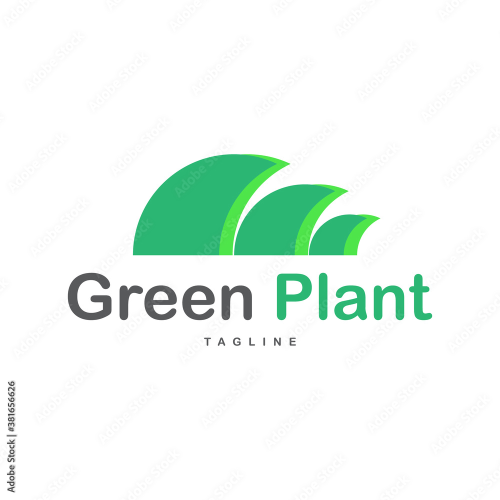 Eco Green Organic Oak Plant Logotype concept icon.