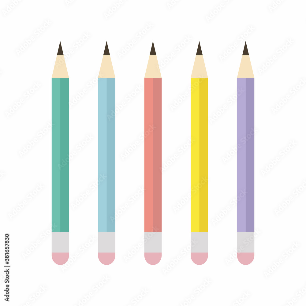 Colour pencils on a white background Colour pencils on a white background