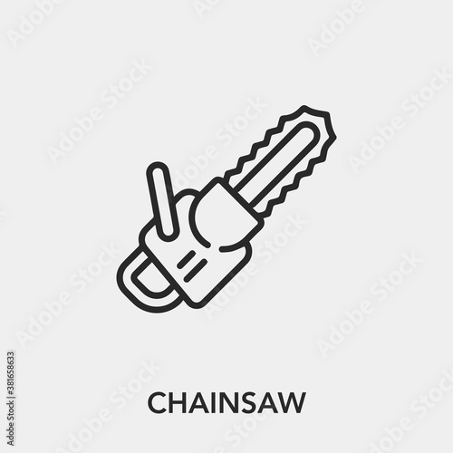 chainsaw icon vector. Linear style sign for mobile concept and web design. chainsaw symbol illustration. Pixel vector graphics - Vector.	