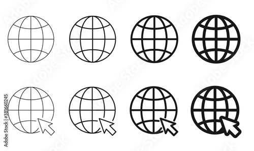 Globe icon set. Vector illustration. on white background
