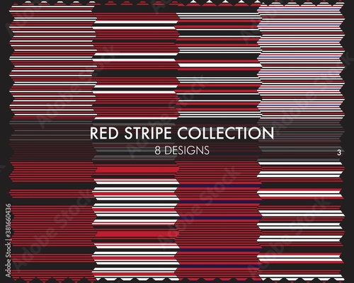 Red Stripe Seamless Pattern Collection