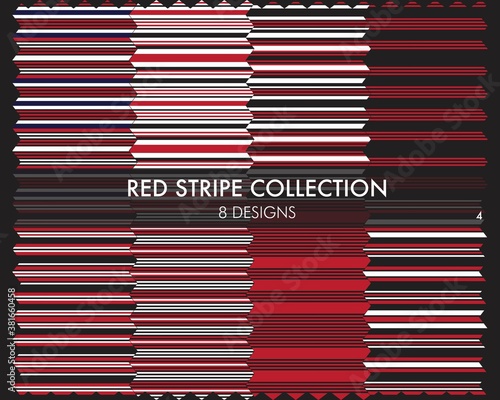 Red Stripe Seamless Pattern Collection