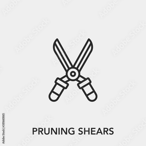 pruning shears icon vector. Linear style sign for mobile concept and web design. pruning shears symbol illustration. Pixel vector graphics - Vector. 