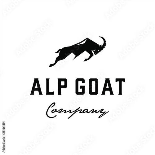 ibex goat with mountain shape