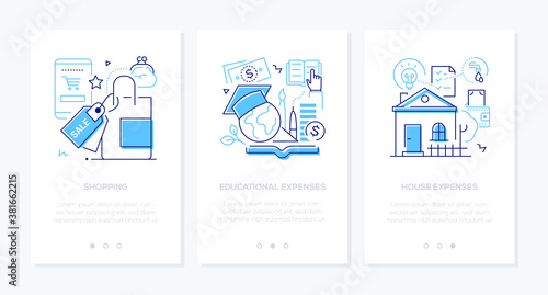 Budget categories - line design style web banners
