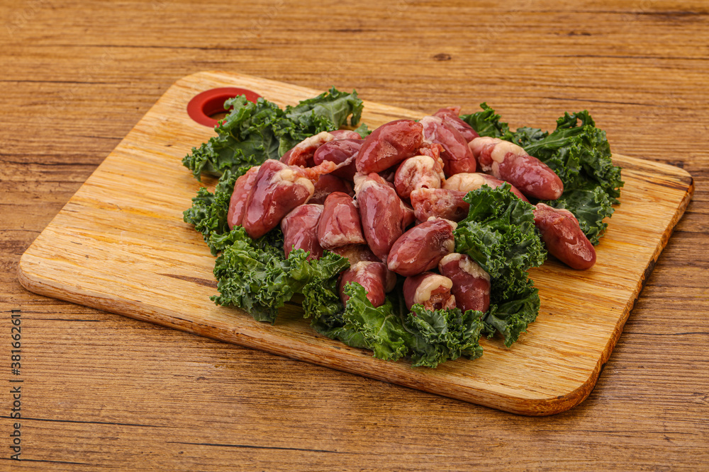 Raw chicken hearts for cooking Raw chicken hearts for cooking