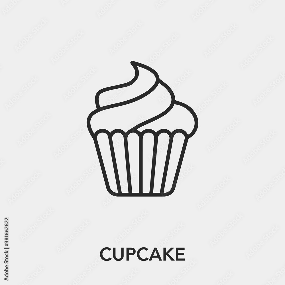 cupcake icon vector. Linear style sign for mobile concept and web design. cupcake symbol illustration. Pixel vector graphics - Vector. cupcake icon vector. Linear style sign for mobile concept and web design. cupcake symbol illustration. Pixel vector graphics - Vector.