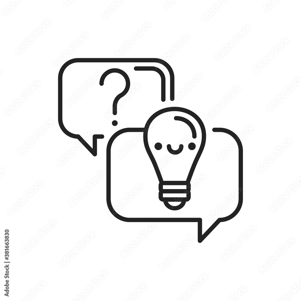 Answers on questions black icon. Custom video content. Sign for web page, mobile app, button, logo. Vector isolated element. Editable stroke. Answers on questions black icon. Custom video content. Sign for web page, mobile app, button, logo. Vector isolated element. Editable stroke.