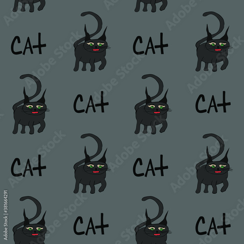 Halloween, seamless pattern, attributes of a happy holiday curse happy funny cat with the inscription, postcard, print, poster, wallpaper
transparent