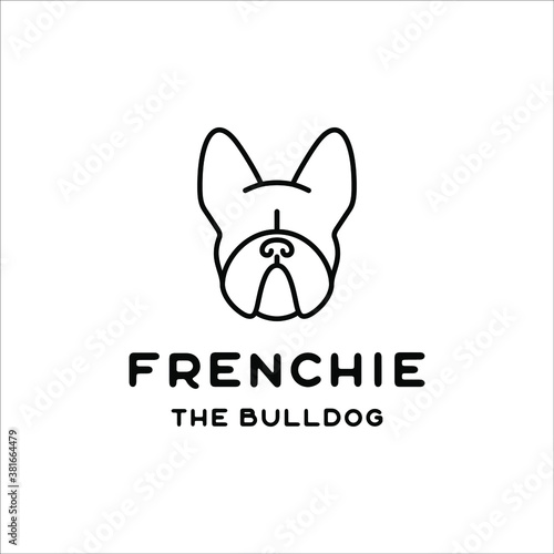 The french bulldog face with a minimalist line design