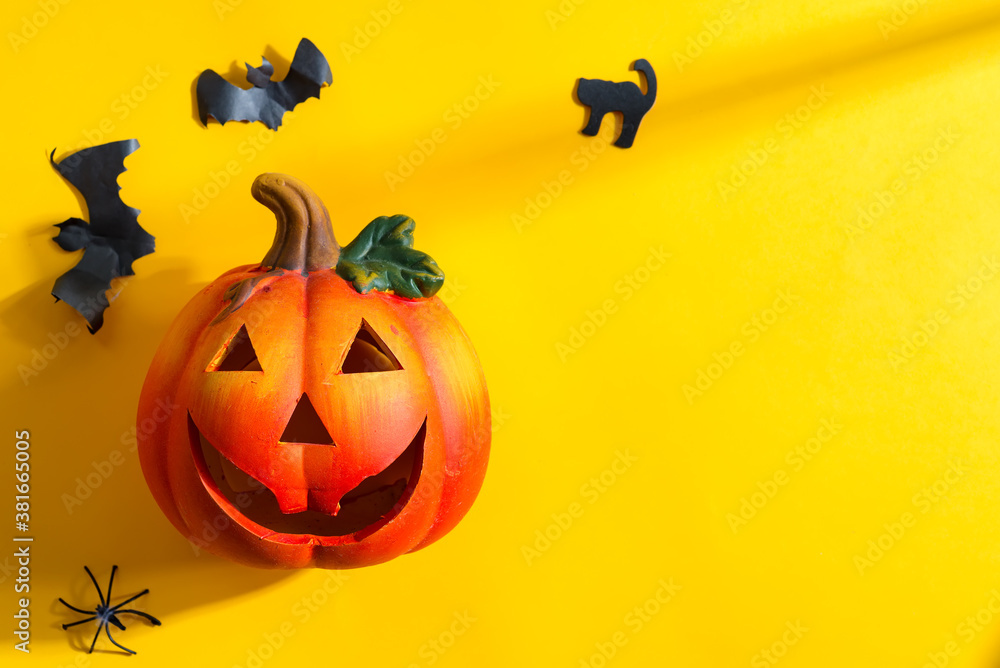 Halloween decorative background with pumpkin lantern. Halloween decorative background with pumpkin lantern.