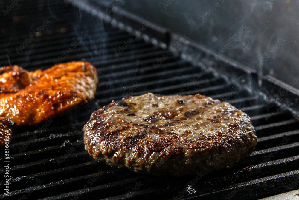Burger on the fire Burger on the fire
