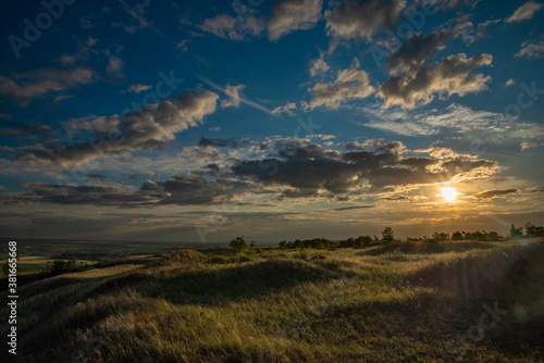 sunset over the field