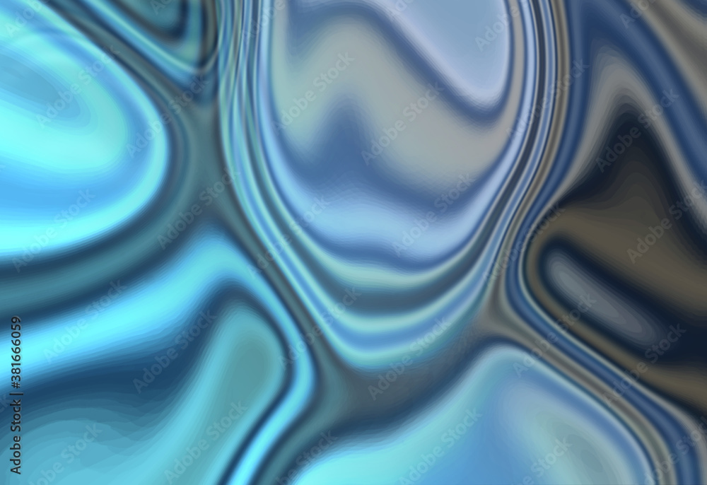 foto abstracta con texturas efectos brillantes metalizado color azul en forma de ola - obrazy, fototapety, plakaty 