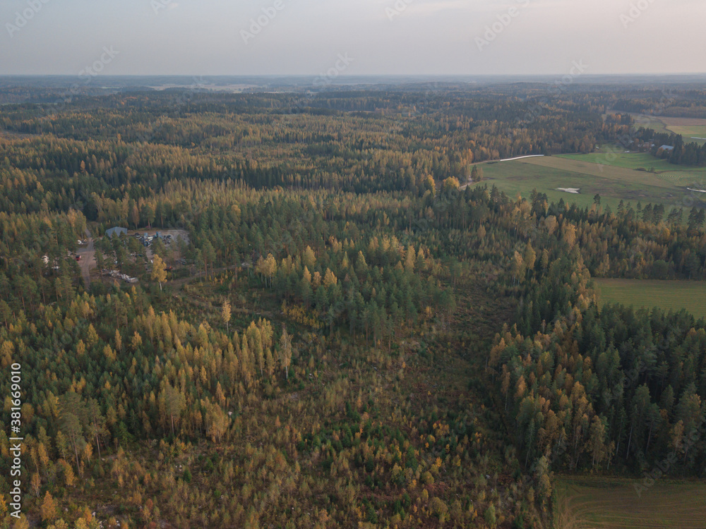 Autumn landscape, forests, drone photo
Finland, Scandinavia