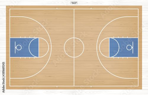 Basketball court background. Basketball field. Vector.