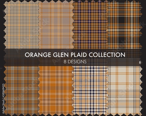 Orange Glen Plaid Tartan Seamless Pattern Collection