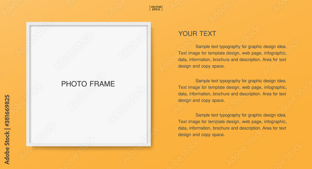 Empty blank photo frame or picture frame for poster background, artwork and product advertising. Vector. Empty blank photo frame or picture frame for poster background, artwork and product advertising. Vector.