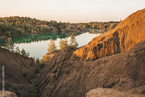 sunset over the lake