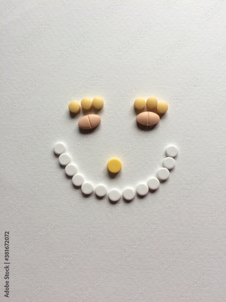Medicine for treating sickness on white background Medicine for treating sickness on white background