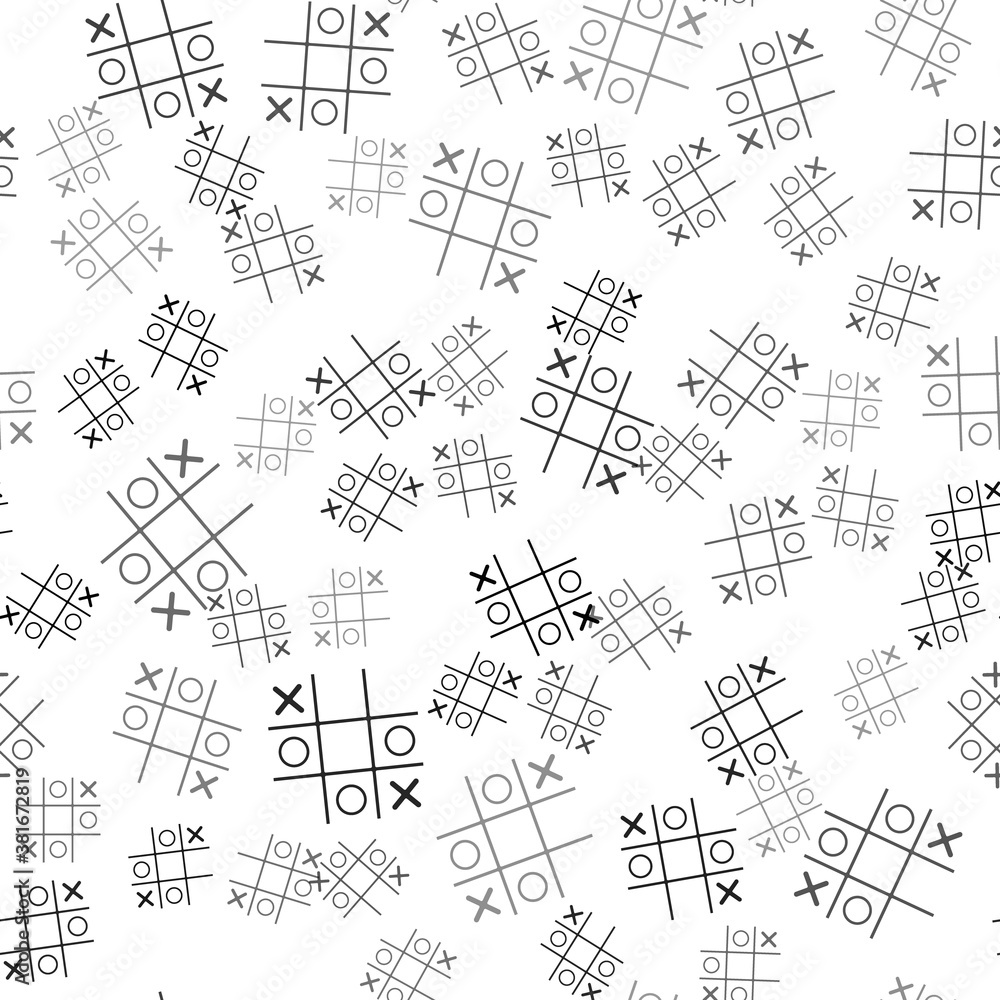 Black Tic tac toe game icon isolated seamless pattern on white background. Vector. Black Tic tac toe game icon isolated seamless pattern on white background. Vector.