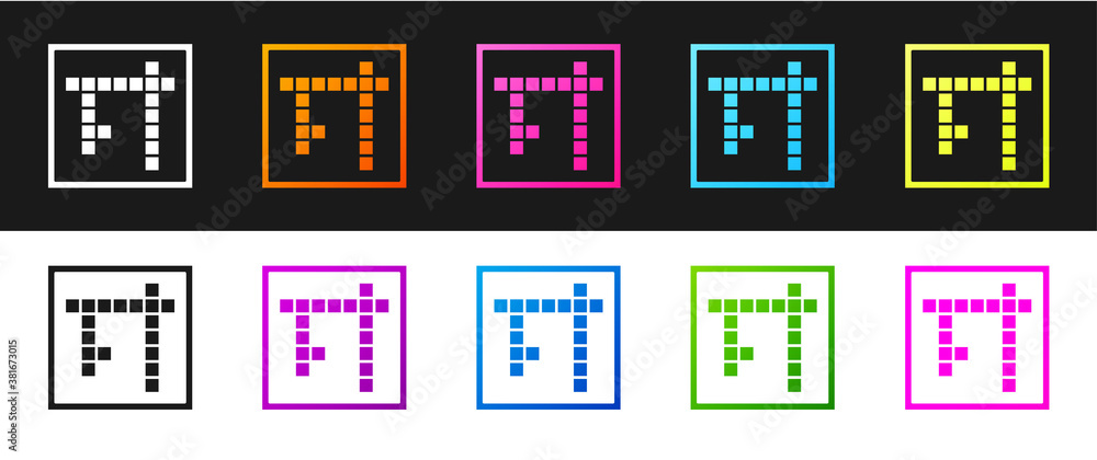Set Bingo icon isolated on black and white background. Lottery tickets for american bingo game. Vector. Set Bingo icon isolated on black and white background. Lottery tickets for american bingo game. Vector.