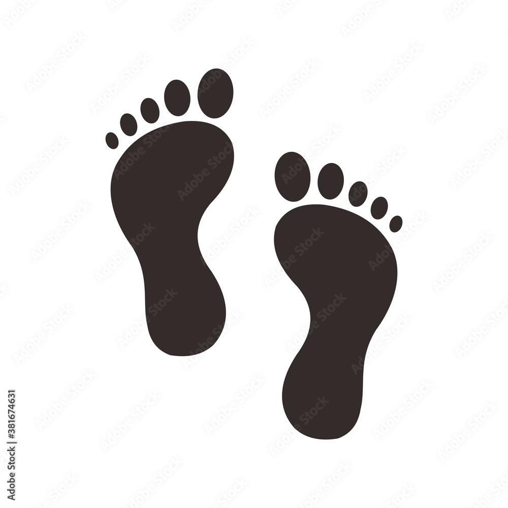 Silhouette of Human Foot Step Design, Simple Flat Foot Step Icon, Logo, Symbol, Sign Template Vector Silhouette of Human Foot Step Design, Simple Flat Foot Step Icon, Logo, Symbol, Sign Template Vector