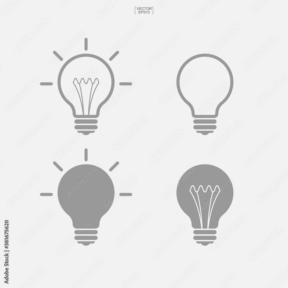 Light bulb icon. Lamp sign and symbol. Vector. Light bulb icon. Lamp sign and symbol. Vector.