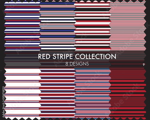 Red Stripe Seamless Pattern Collection