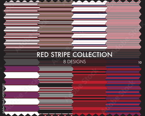 Red Stripe Seamless Pattern Collection