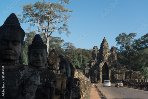 The South gate of Angkor Thom or Nokor Thom, Siem Reap, Cambodia. photo