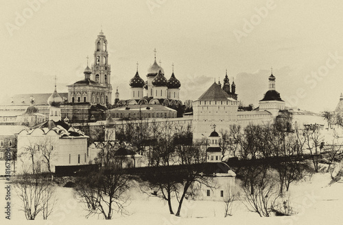 Russia. Moscow region. Sergiev Posad. Troitse-Sergieva Lavra at a sunset. photo