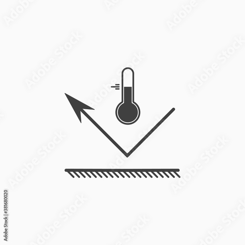 Moderate temperature on the thermometer. Thermo regulation icon. Retain temperature. Vector