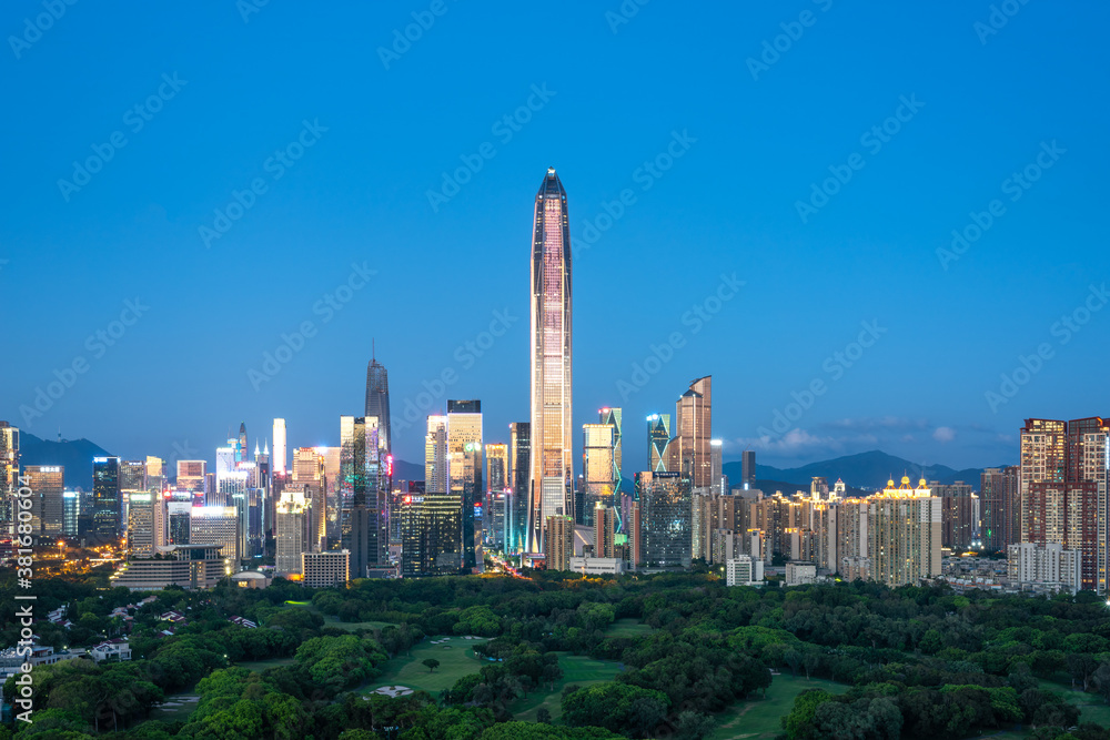 Fototapeta premium Shenzhen Futian CBD night scene