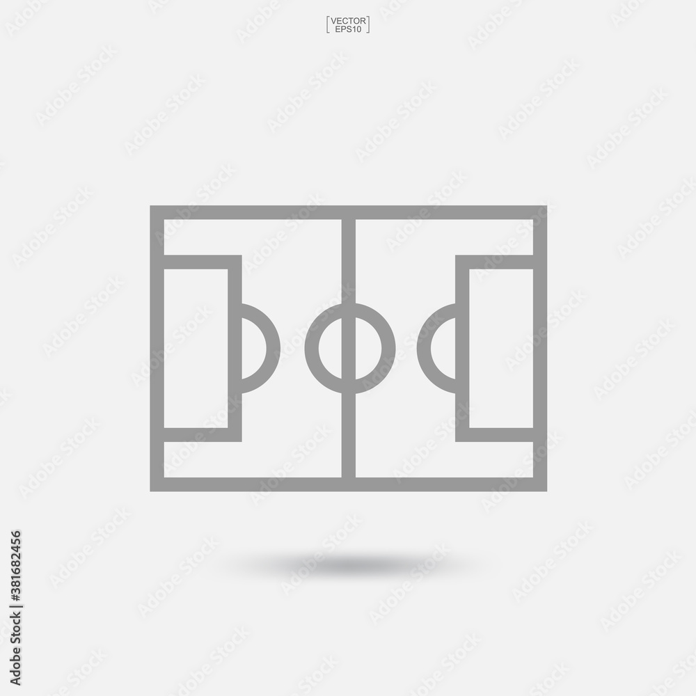 Soccer football field icon on white background. Vector. Soccer football field icon on white background. Vector.