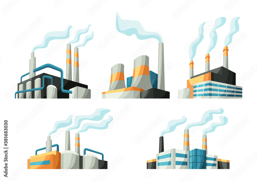 Set of factories or industrial buildings.