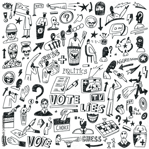 Politics - doodles set