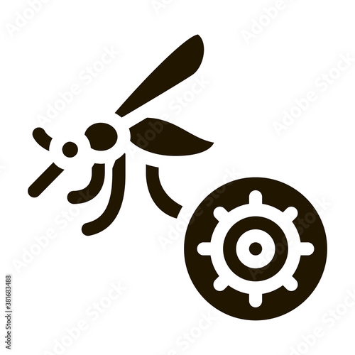 Malaria Mosquito glyph icon vector. Malaria Mosquito Sign. isolated symbol illustration