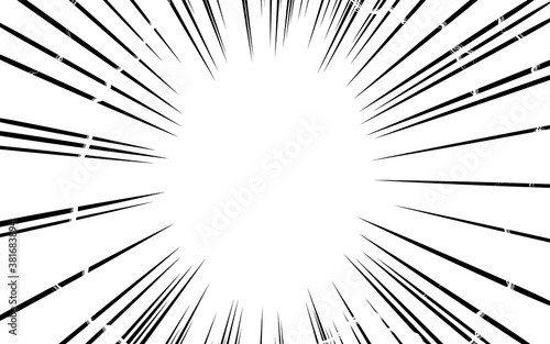 漫画風背景素材　集中線と稲妻の効果