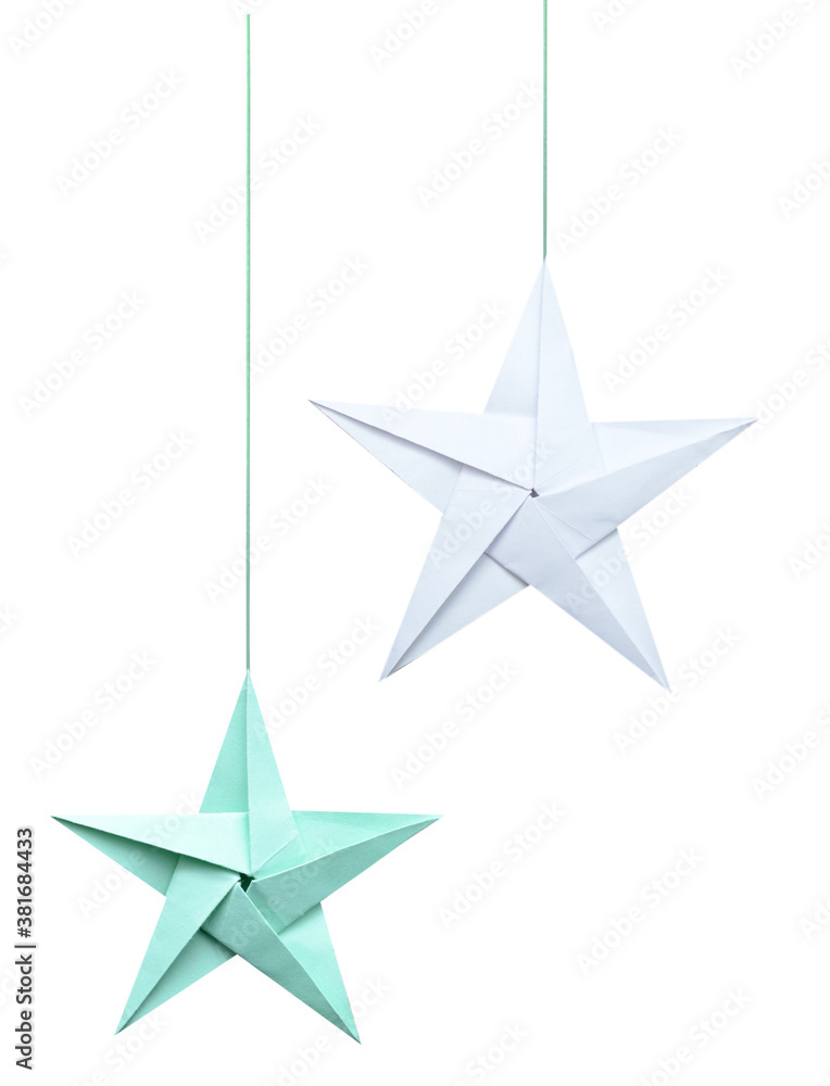 Obraz premium A decorated paper stars haning with string