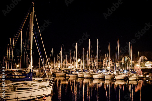 Wallpaper Mural Harbor with sailboats at night in the Czech Republic Torontodigital.ca