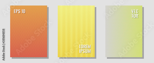 Cool flyers set, vector halftone poster backgrounds.