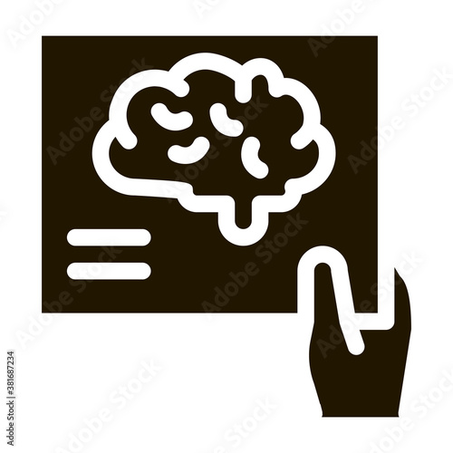 Hand Brain Photo glyph icon vector. Hand Brain Photo Sign. isolated symbol illustration