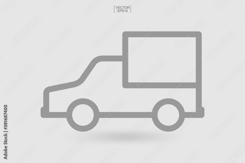 Car icon. Logistics truck icon. Delivery service car symbol. Vector.