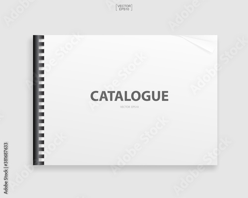 Book binder with empty cover for background. Template design (mock up) for catalogue, portfolio, page presentation. Vector.