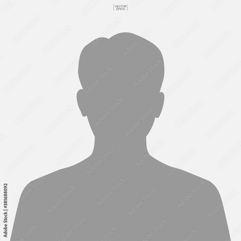 Picture profile icon. Male icon. Human or people sign and symbol. Vector.