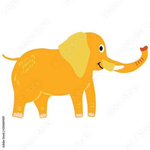 Cute elephant animal vector stock illustration. African animal.